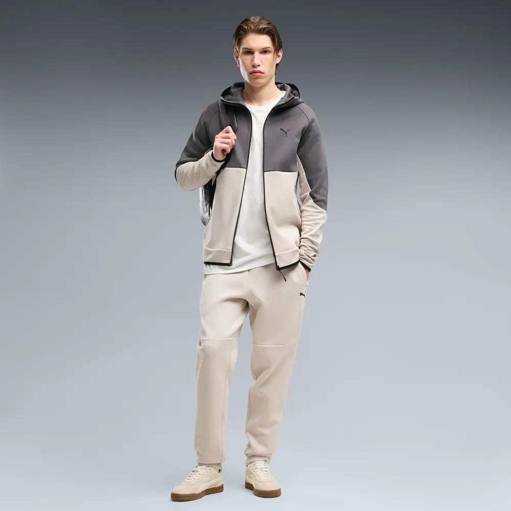 Felpa con cappuccio e zip PUMATECH Elevated da uomo - Grigio Nebbia