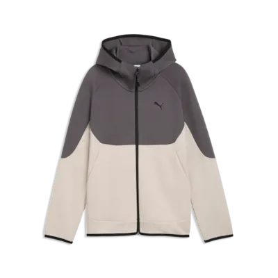 Felpa con cappuccio e zip PUMATECH Elevated per ragazzi - Grigio Nebbia