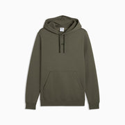 Felpa con cappuccio in pile con logo Essentials N.1 da uomo - Verde Muschio