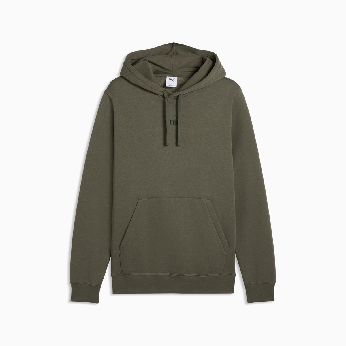 Felpa con cappuccio in pile con logo Essentials N.1 da uomo - Verde Muschio
