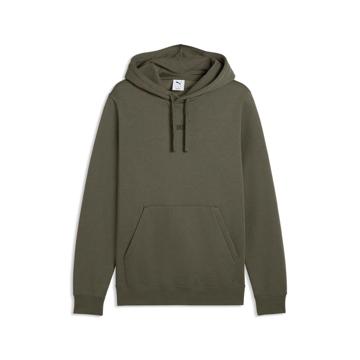 Felpa con cappuccio in pile con logo Essentials N.1 da uomo - Verde Muschio