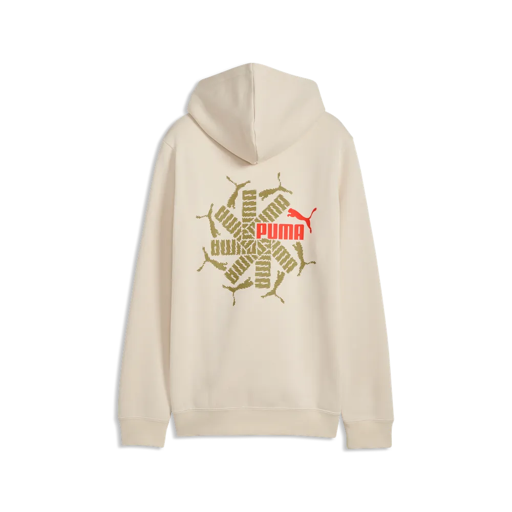 Felpa Essentials Logo Lab Brand Back Graphic Hoodie Fleece Boys - Bianco Neve