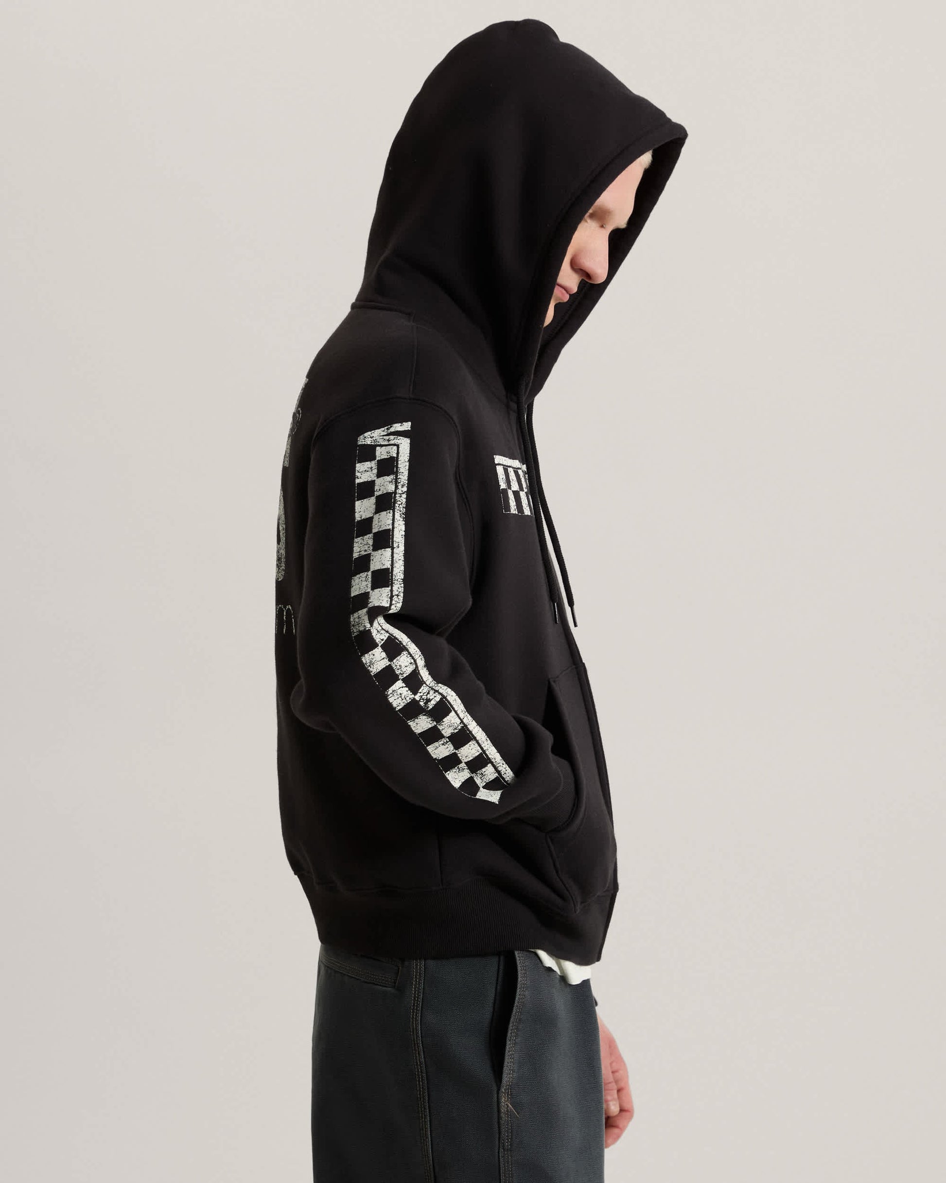 Felpa con Cappuccio e Zip Racing - Nero