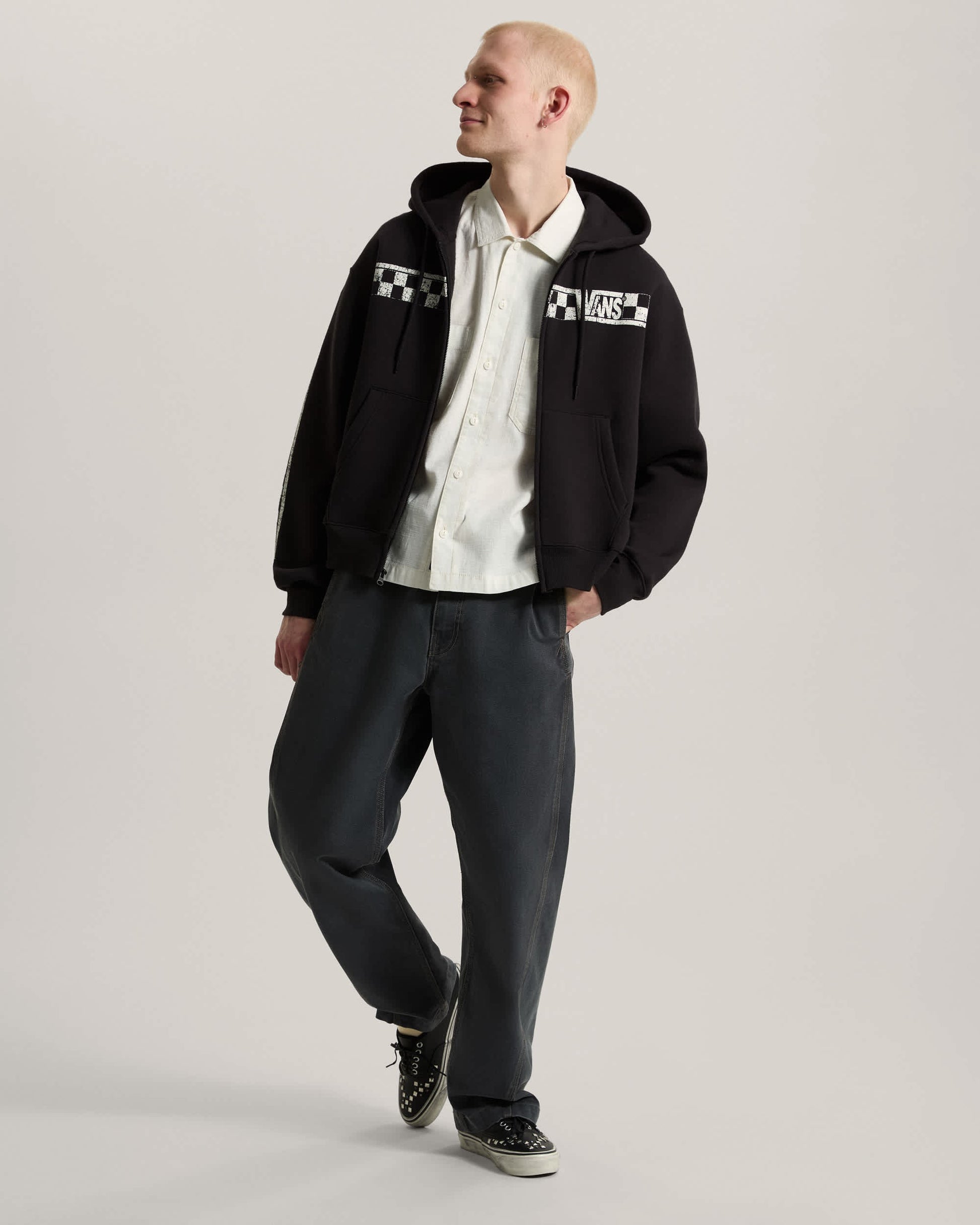 Felpa con Cappuccio e Zip Racing - Nero