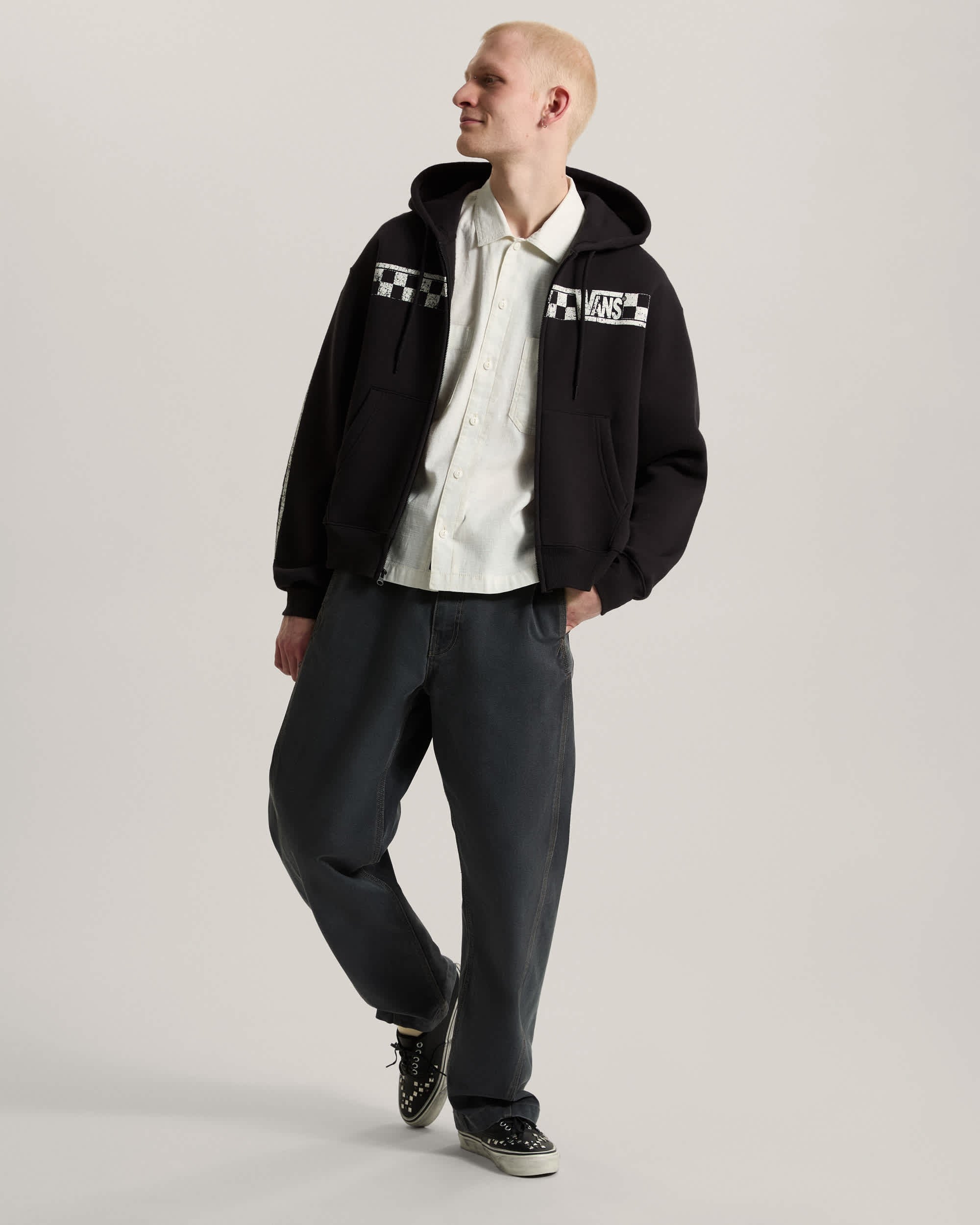 Felpa con Cappuccio e Zip Racing - Nero