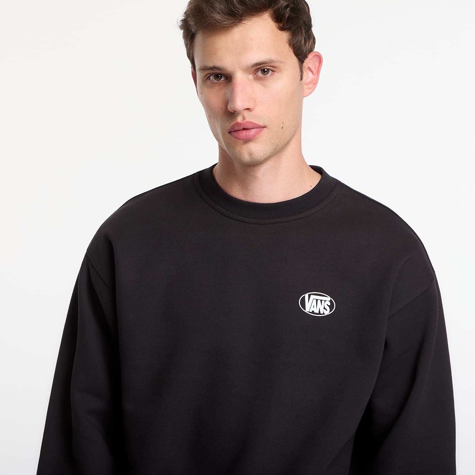 Felpa Girocollo Oval Logo - Nero