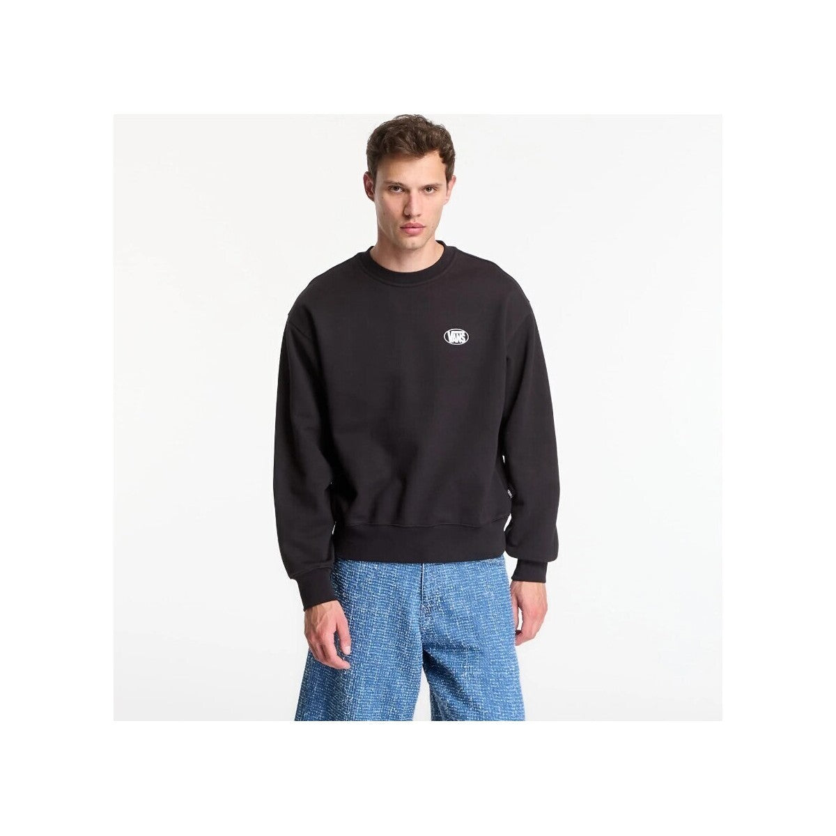 Felpa Girocollo Oval Logo - Nero