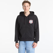 Felpa con Cappuccio e Zip Blaze Head - Nero