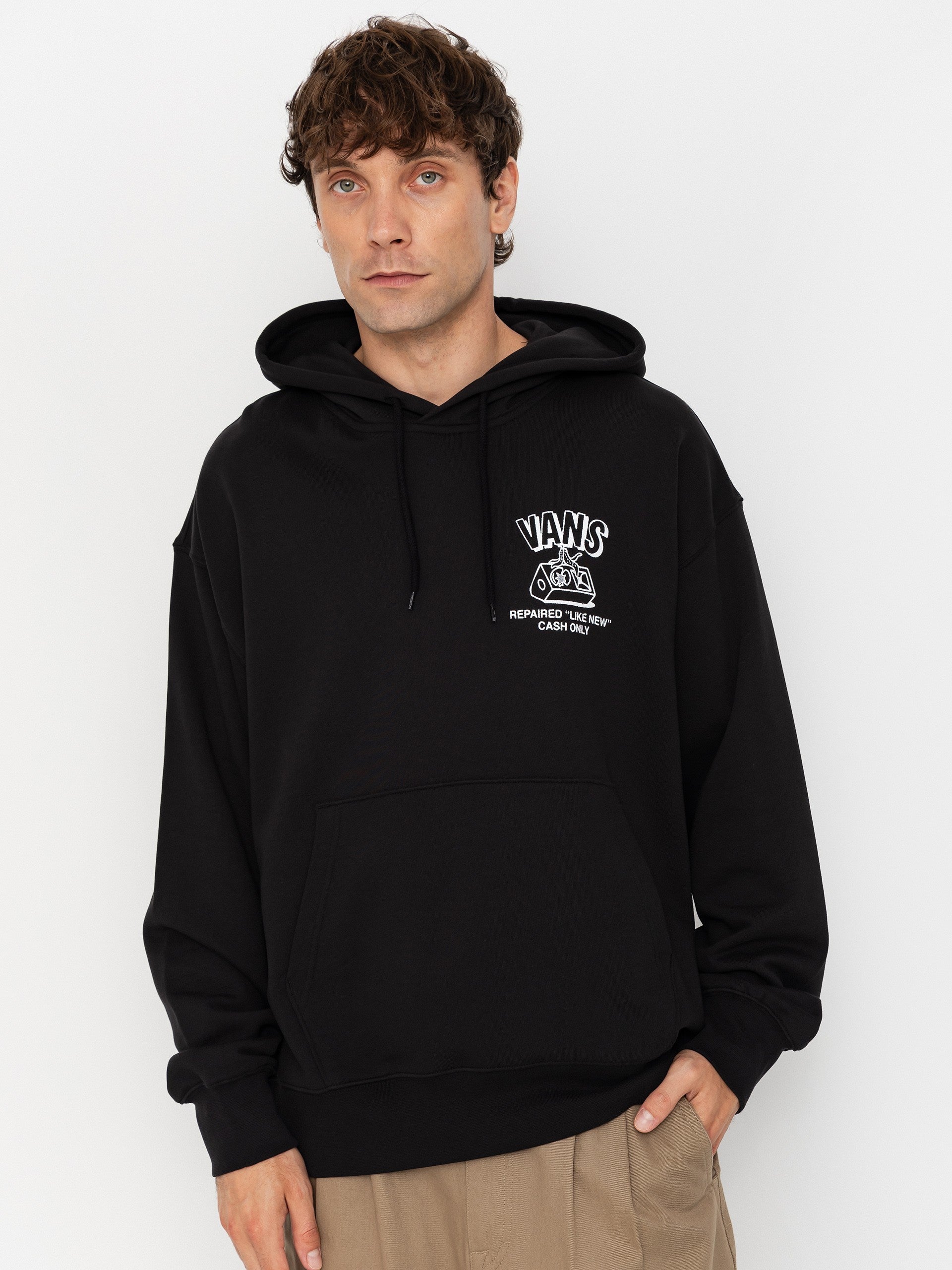 Felpa con Cappuccio Refurbed - Nero