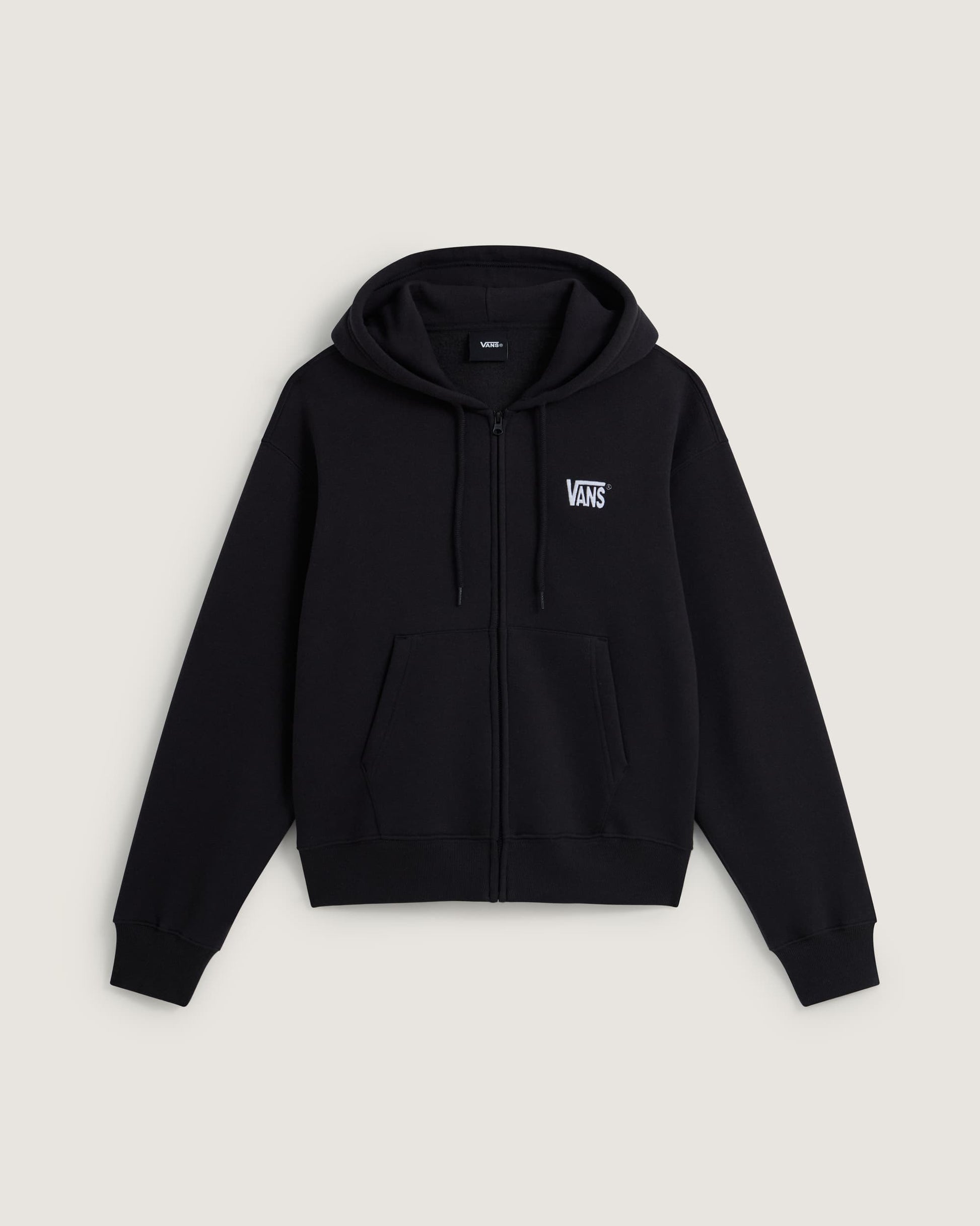 Felpa con Cappuccio e Zip Stretch Logo - Nero