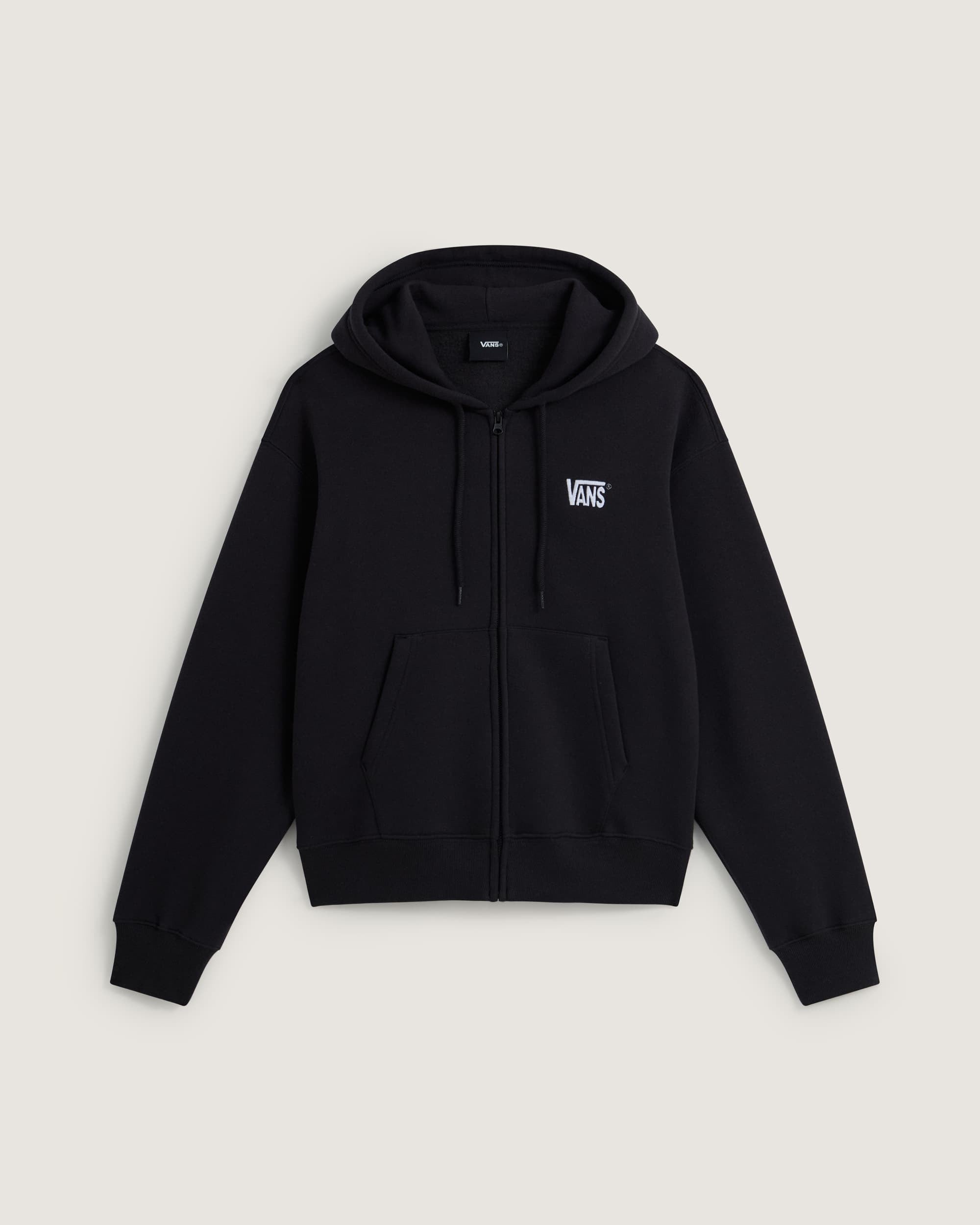 Felpa con Cappuccio e Zip Stretch Logo - Nero