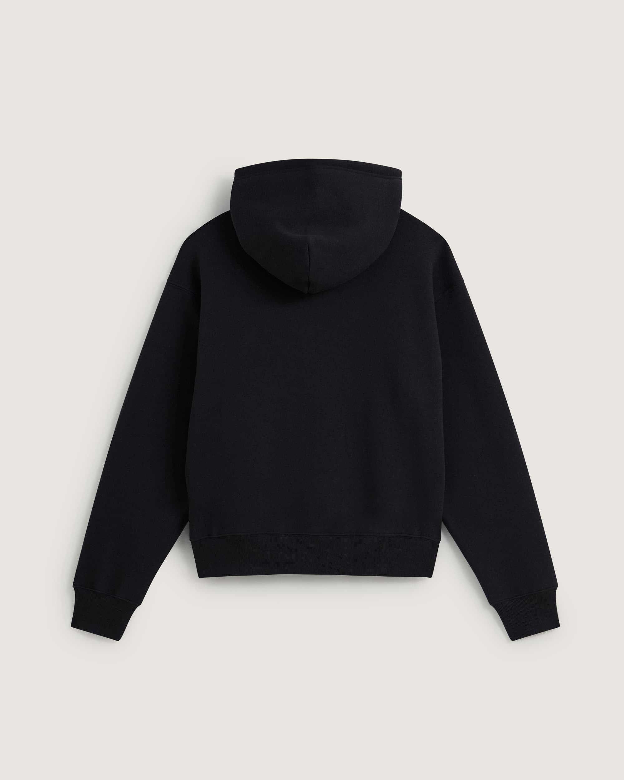 Felpa con Cappuccio e Zip Stretch Logo - Nero