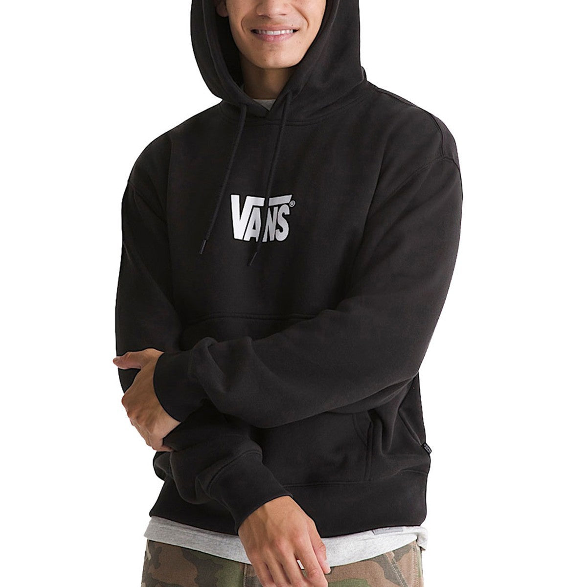 Felpa con Cappuccio Stretch Logo - Nero/Bianco
