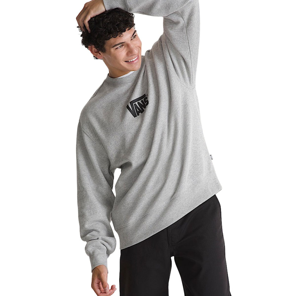 Felpa Girocollo Stretch Logo - Grigio Melange