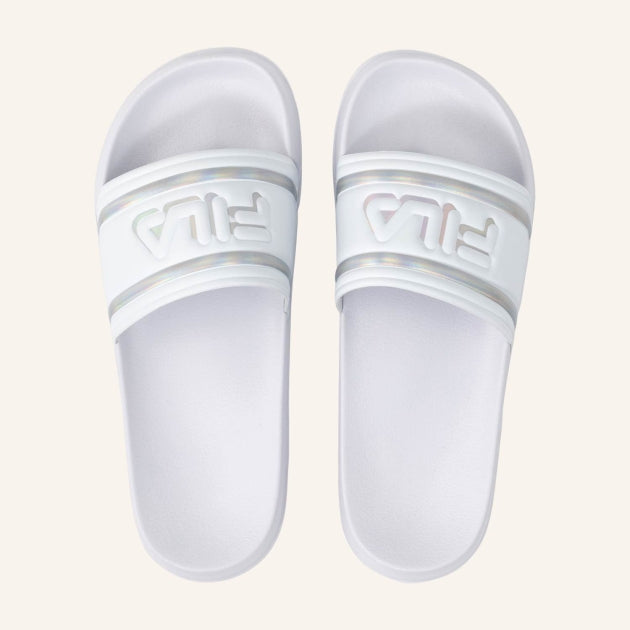 Fila Ciabatte Morro Bay Logo Bianco Iridescente Bianco