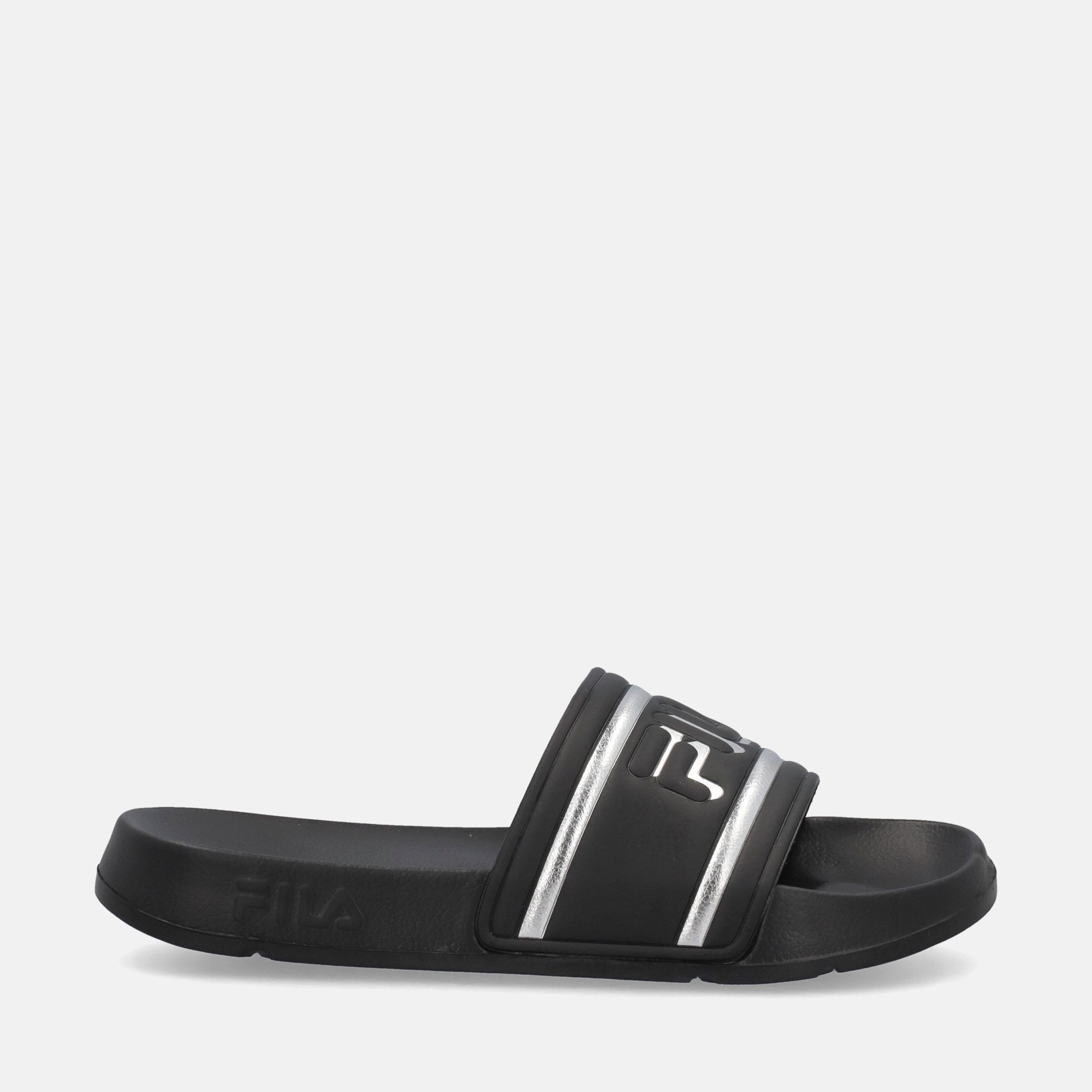 Fila Ciabatte Morro Bay Logo Nero/Argento Argento