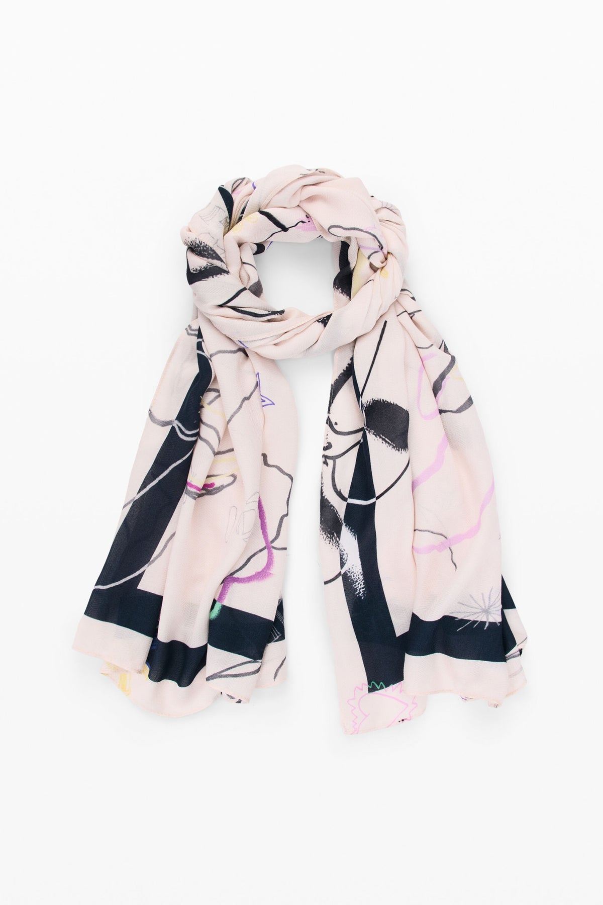Foulard Stampato a Fiori - Bianco
