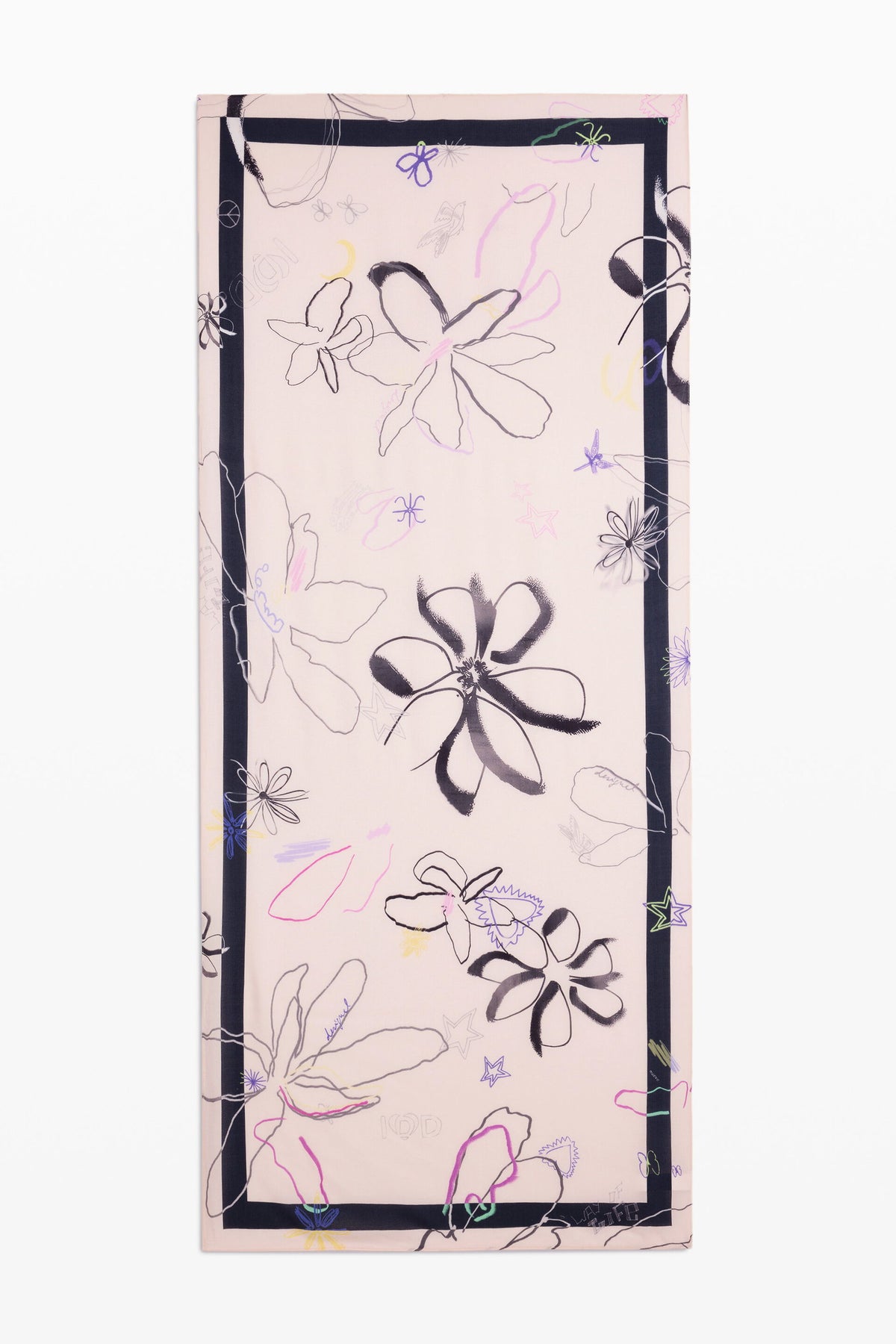 Foulard Stampato a Fiori - Bianco