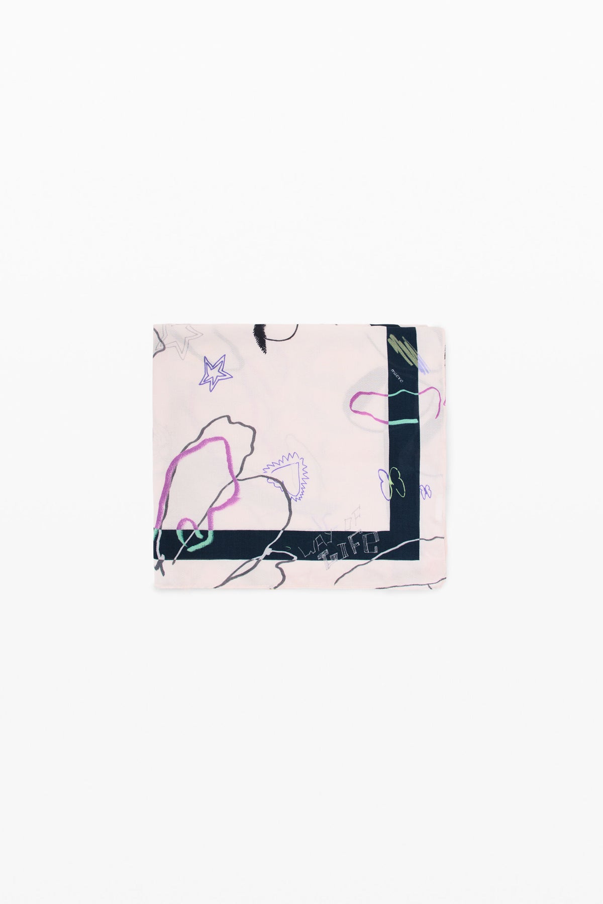 Foulard Stampato a Fiori - Bianco