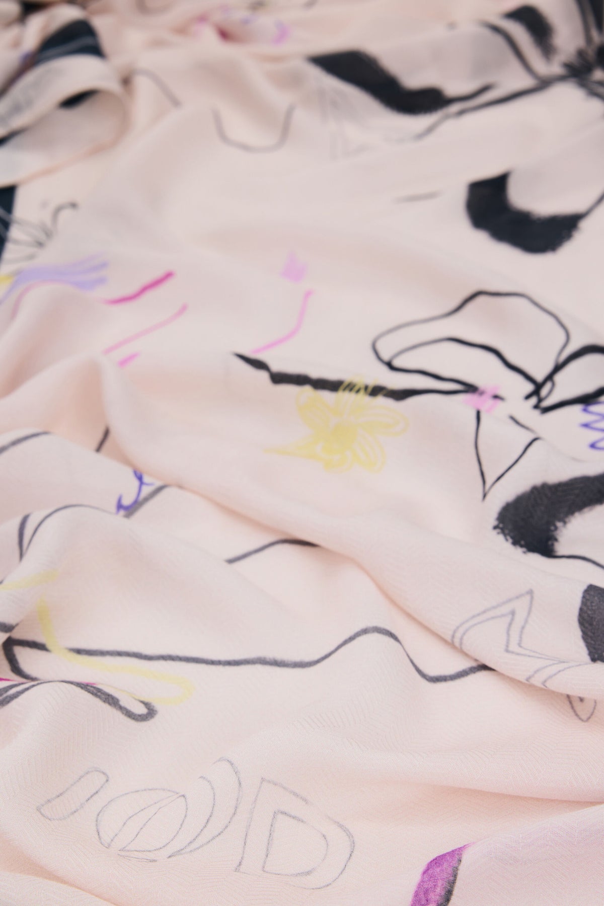 Foulard Stampato a Fiori - Bianco