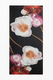 Foulard Stampato a Fiori - Nero