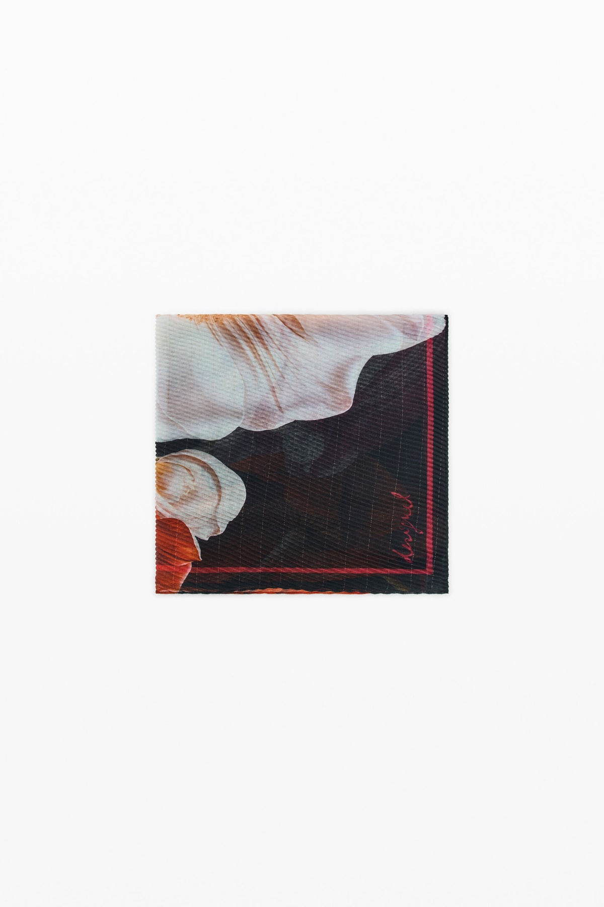 Foulard Stampato a Fiori - Nero