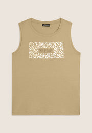 Freddy Canotta con Logo e Grafica Animalier Beige