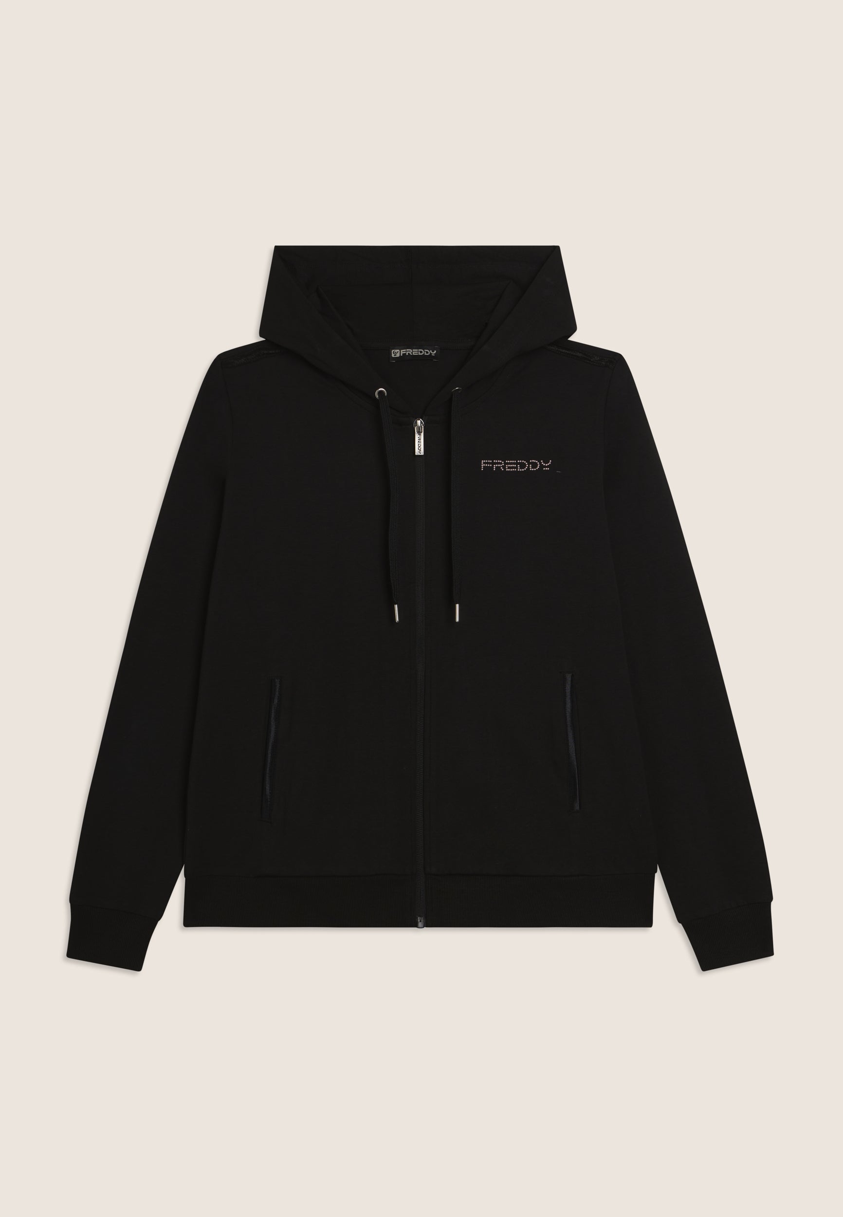 Freddy Felpa Cappuccio con Zip Nero