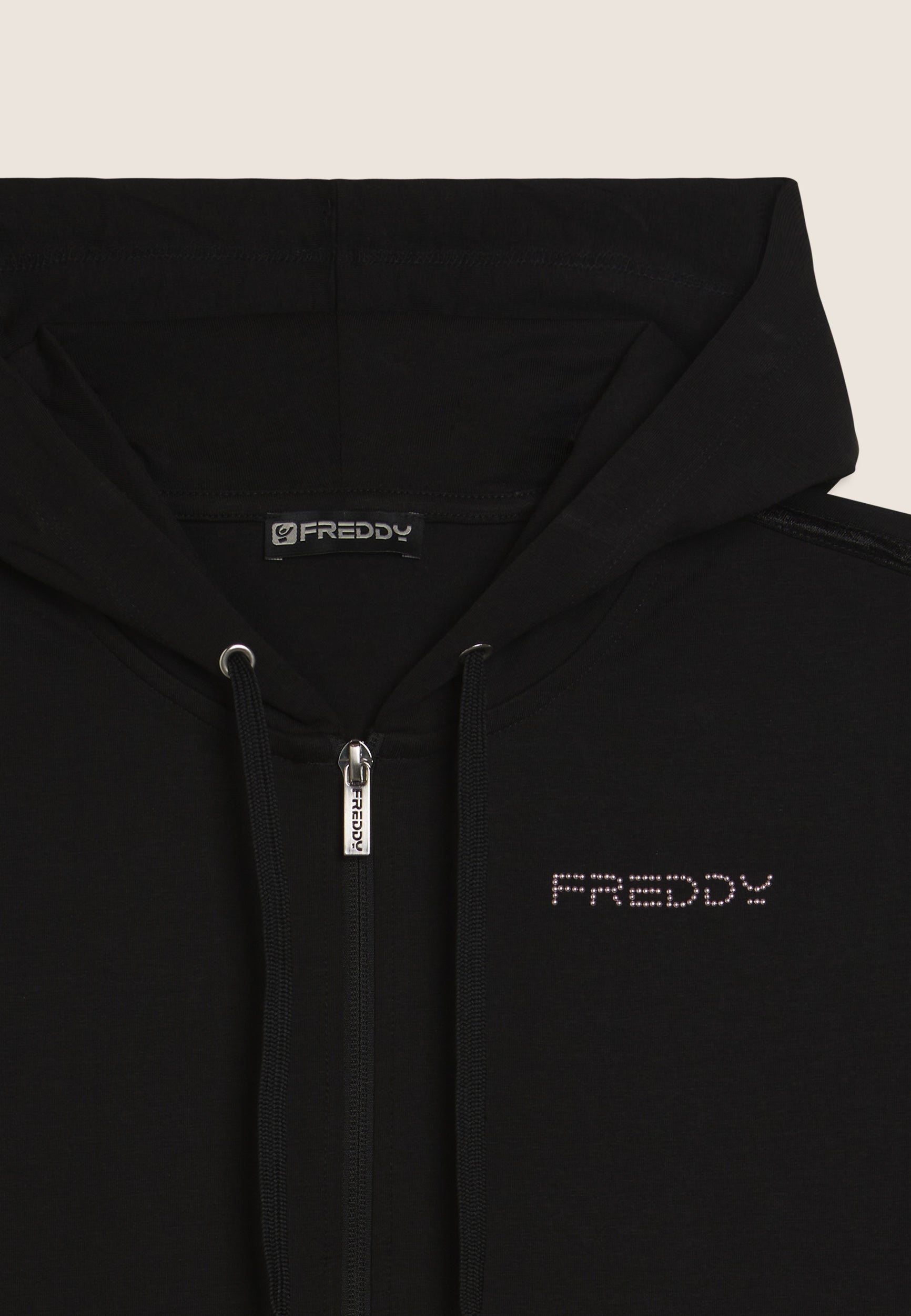 Freddy Felpa Cappuccio con Zip Nero