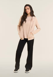 Freddy Felpa Cappuccio Zip Strass Beige