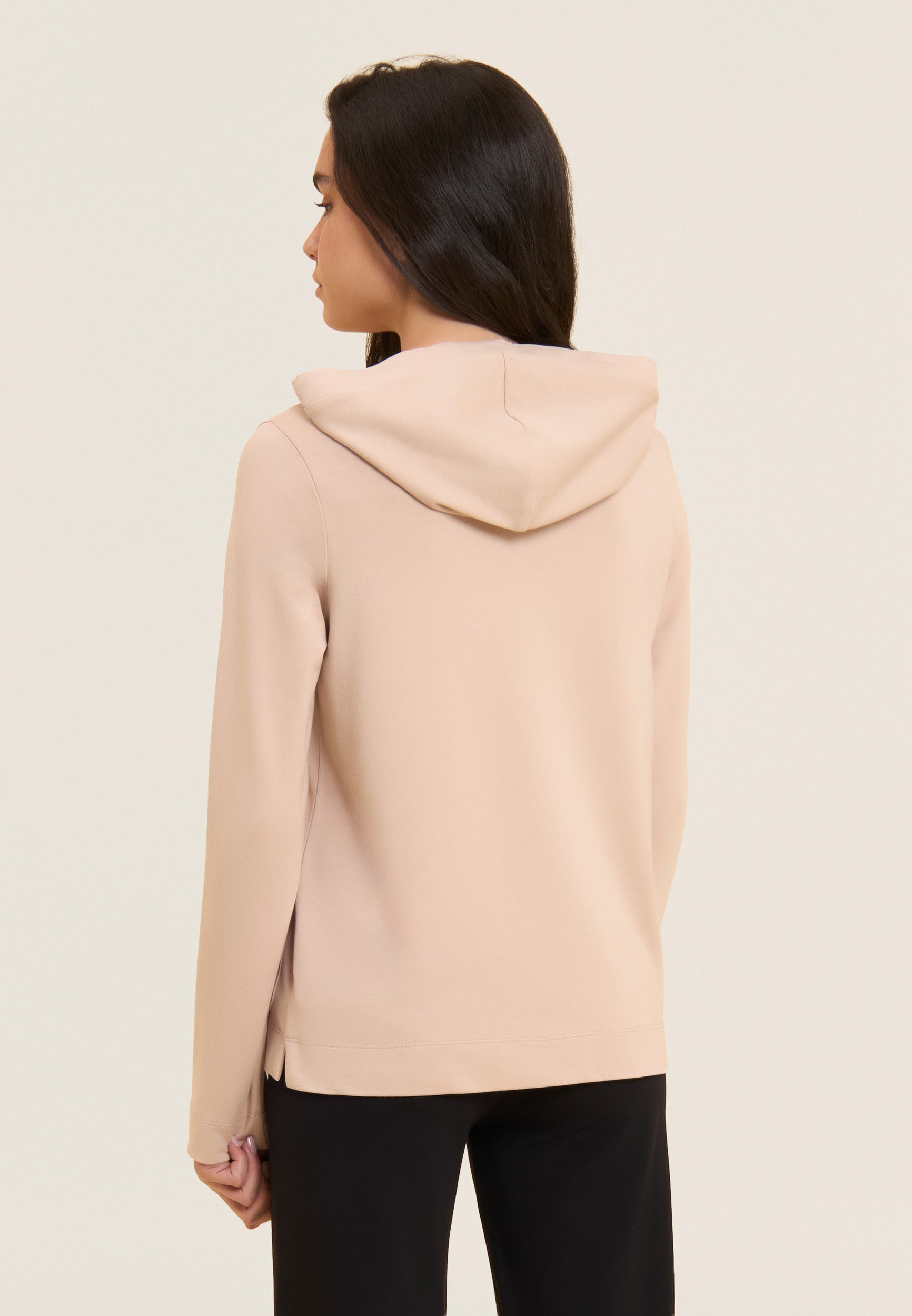 Freddy Felpa Cappuccio Zip Strass Beige