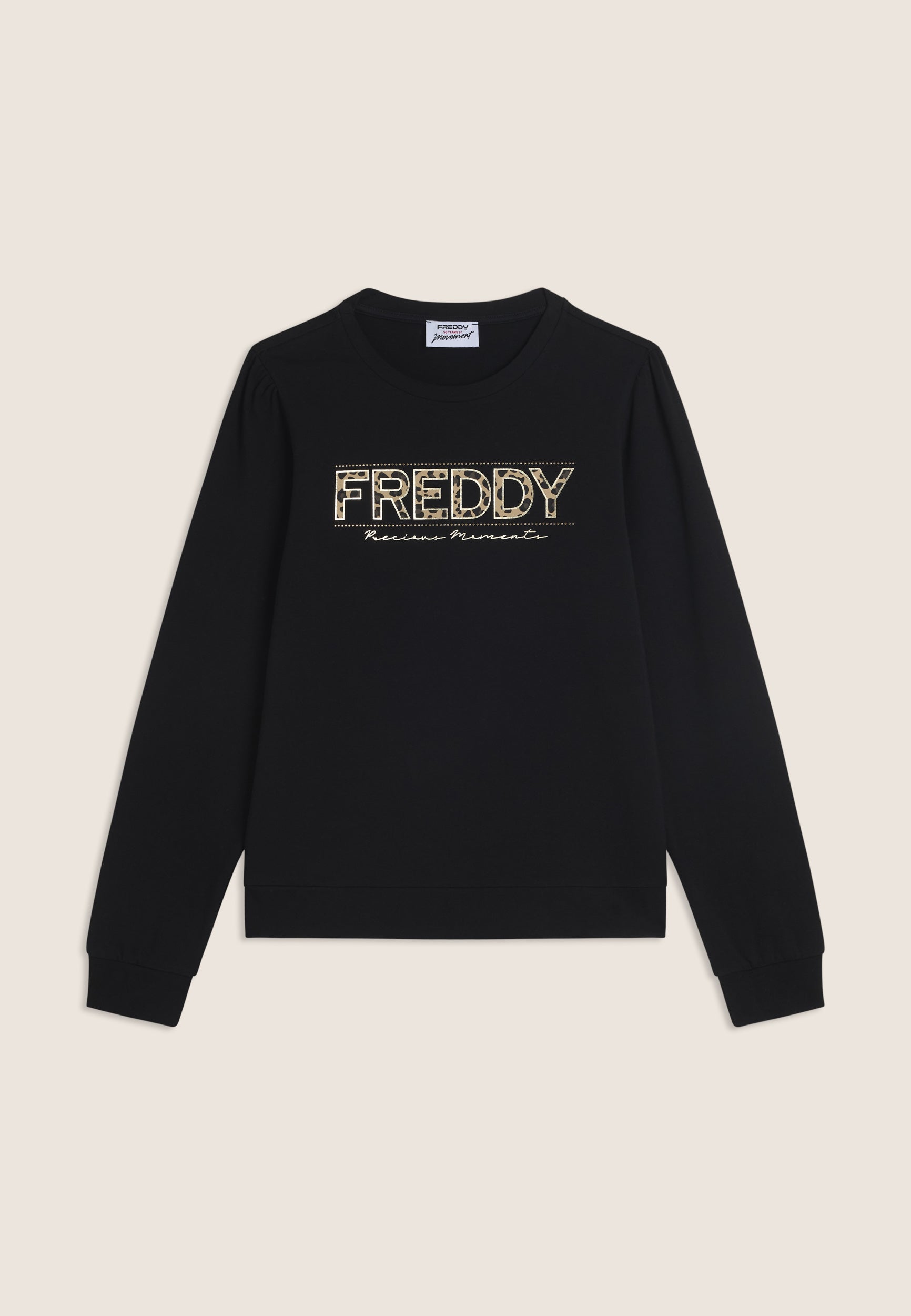Freddy Felpa con Logo Animalier e Drappeggio sulle Spalle Nero