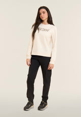 Felpa con Logo Animalier e Drappeggio