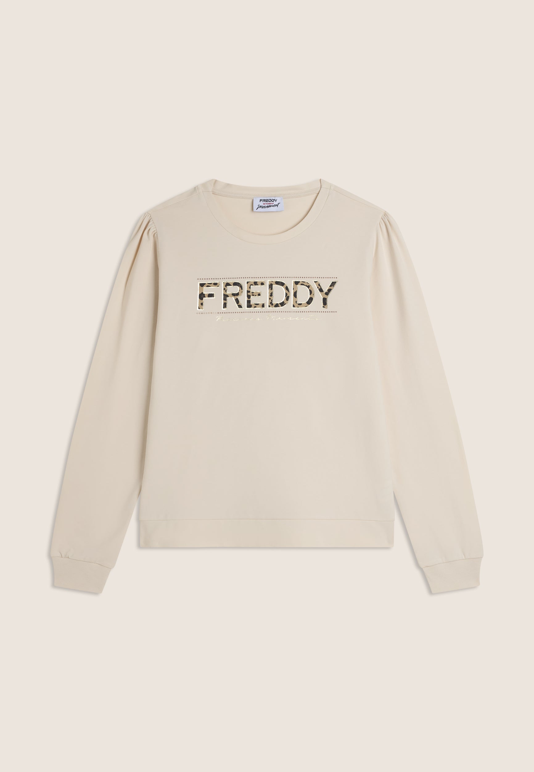 Freddy Felpa con Logo Animalier e Drappeggio Grigio