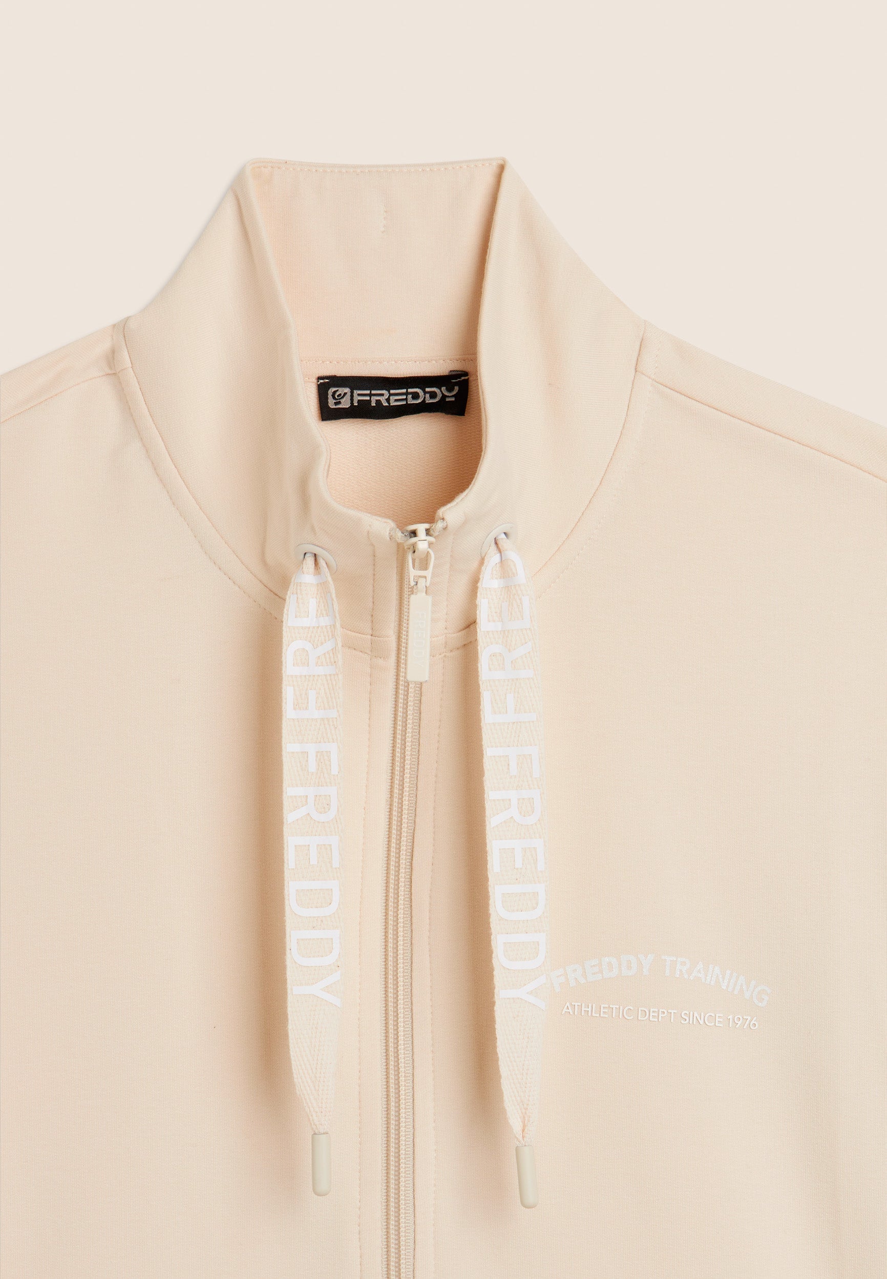 Freddy Felpa con Zip Collo Alto e Fondo Asimmetrico Grigio