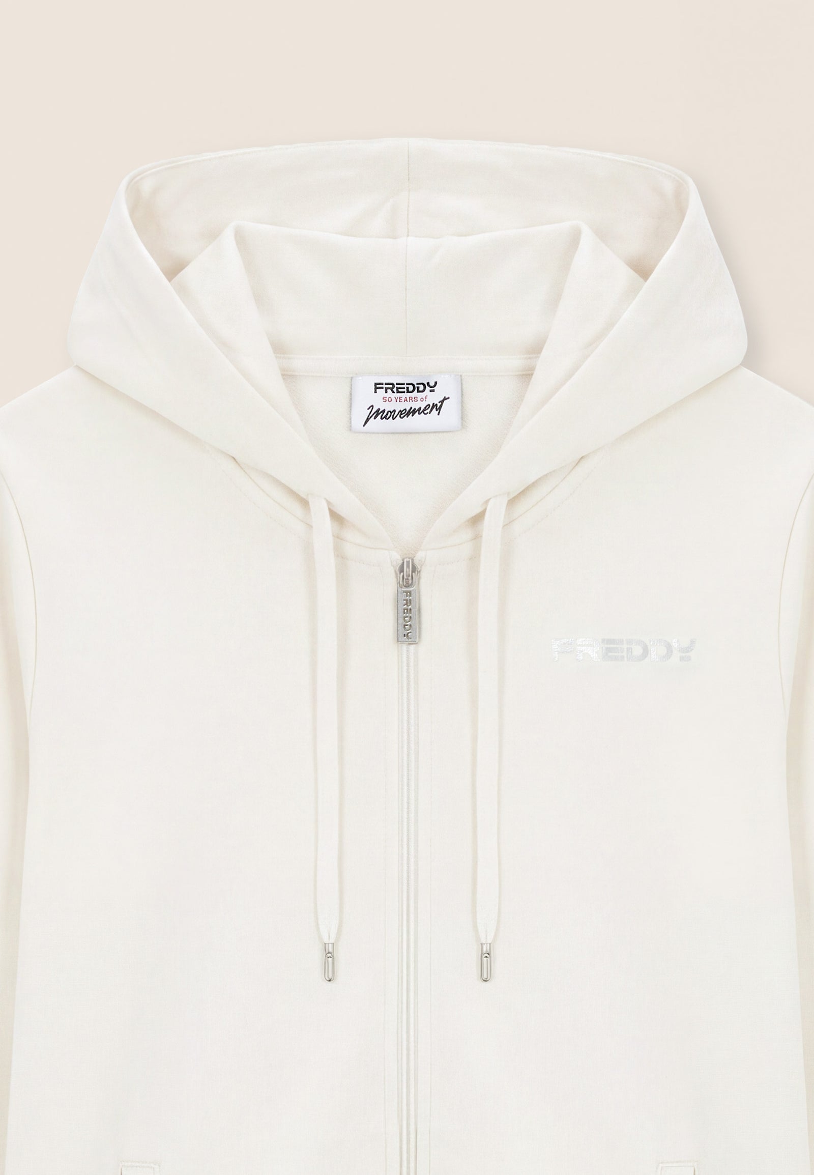 Felpa con Zip e Cappuccio e Finiture Elastiche con Logo