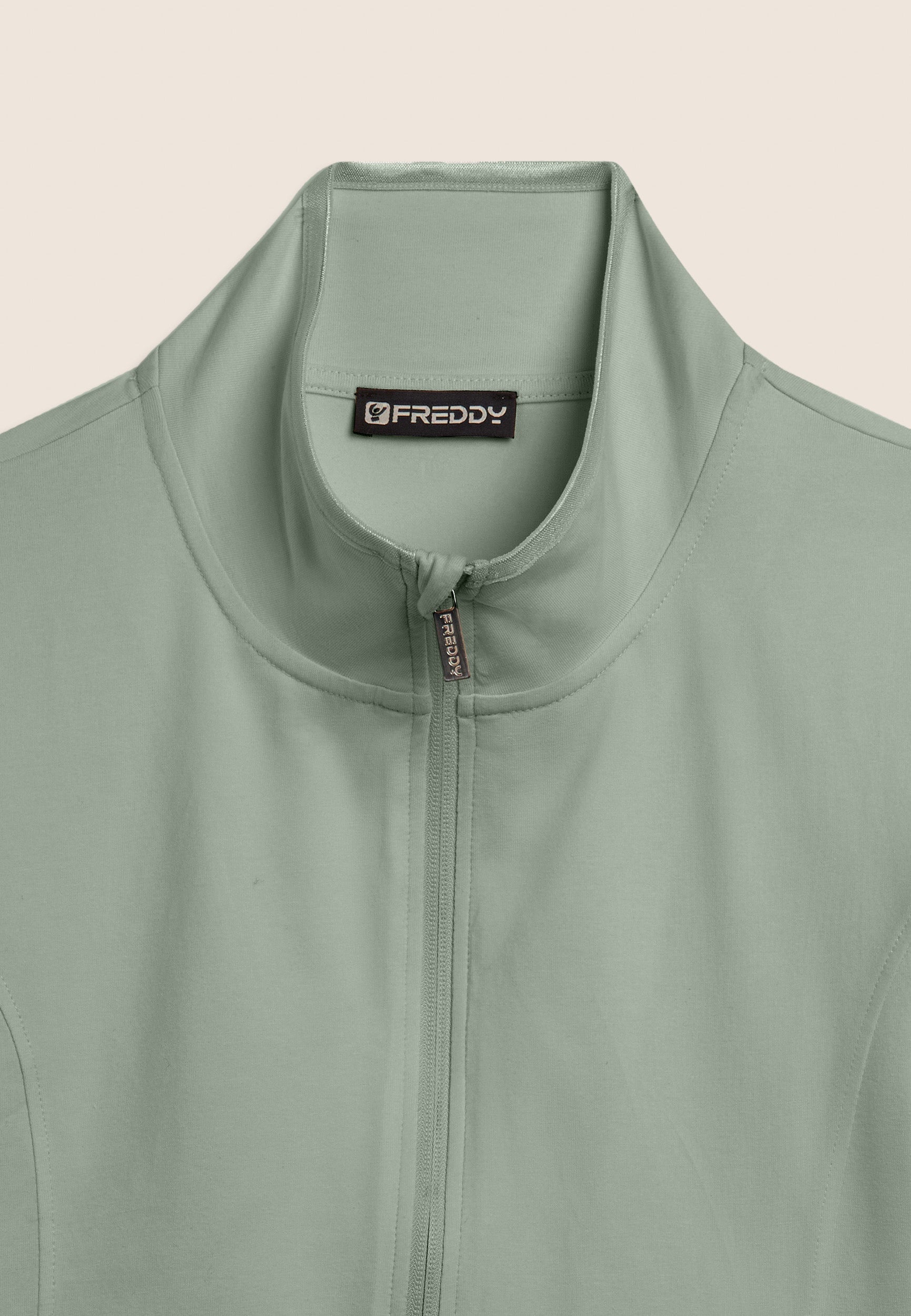 Freddy Felpa con Zip e Collo Alto Verde