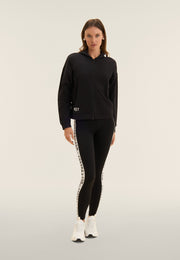 Freddy Felpa Cropped Cappuccio Zip Stampa MST Nero