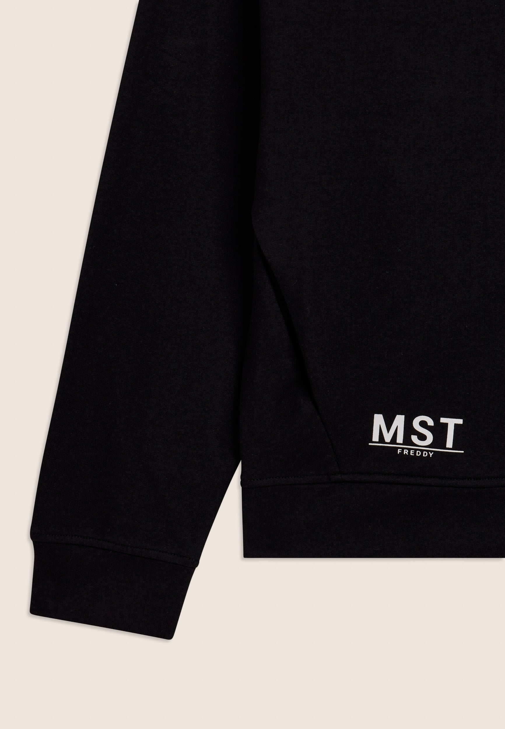 Freddy Felpa Cropped Cappuccio Zip Stampa MST Nero