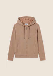 Felpa Effetto Tricot con Cappuccio e Zip