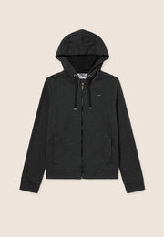 Felpa Effetto Tricot con Cappuccio e Zip