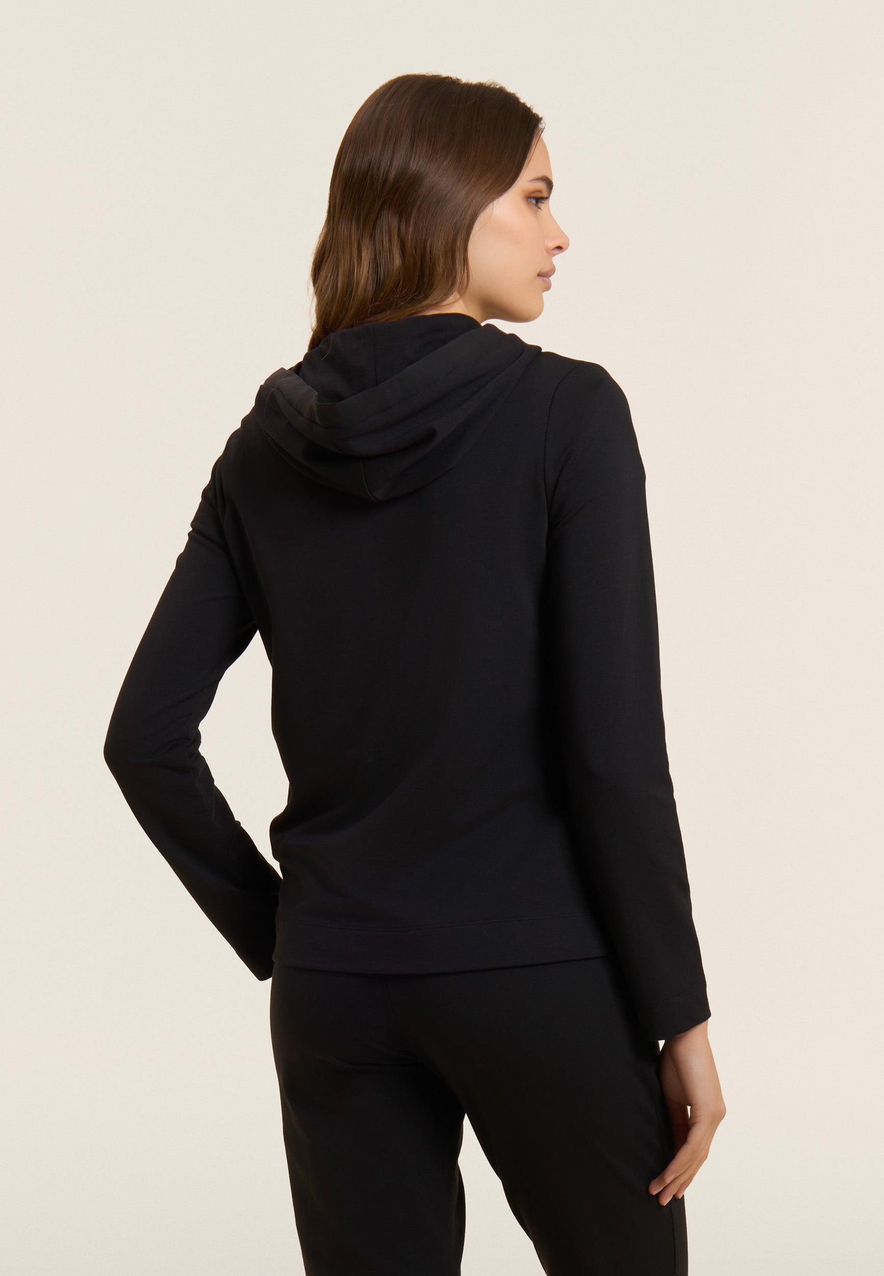Freddy Felpa Full Zip con Cappuccio e Strass Nero