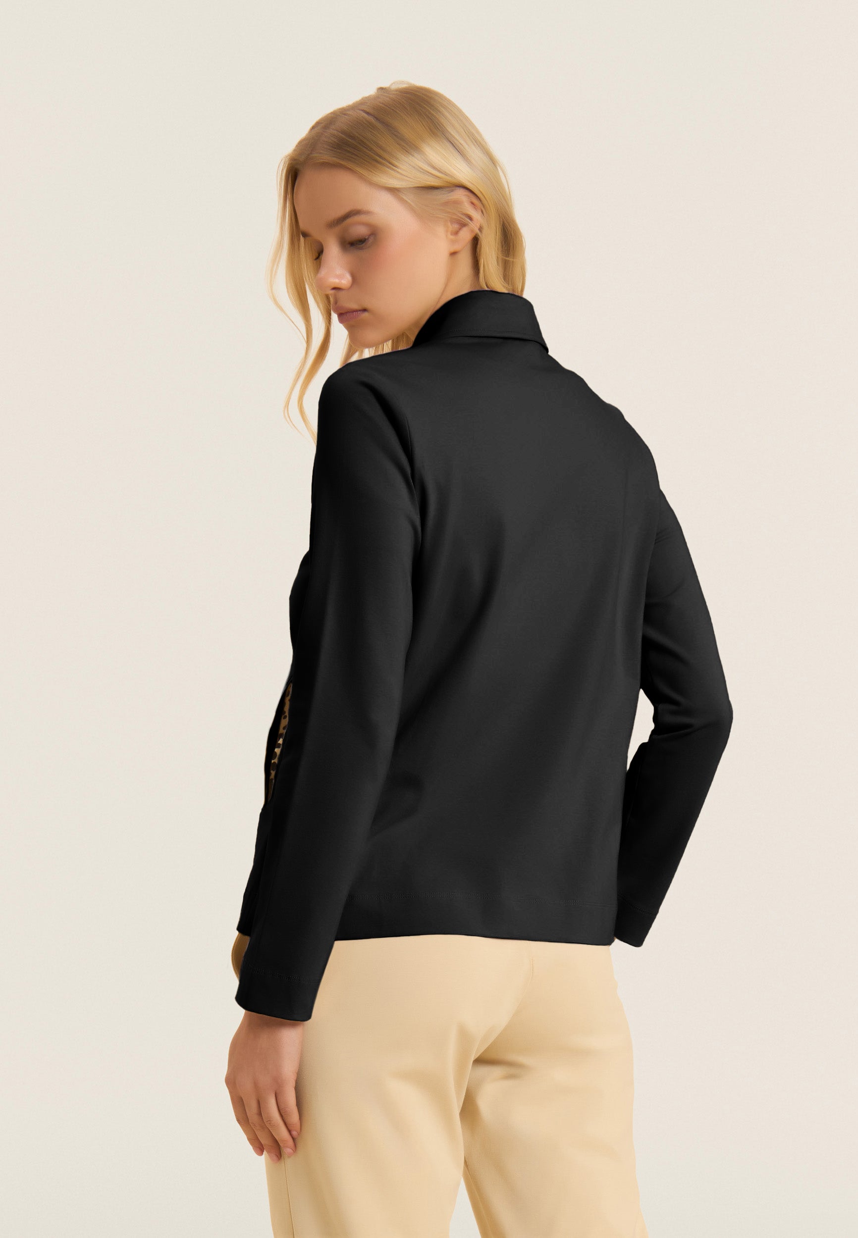 Freddy Felpa Zip con Collo a Camicia Nero