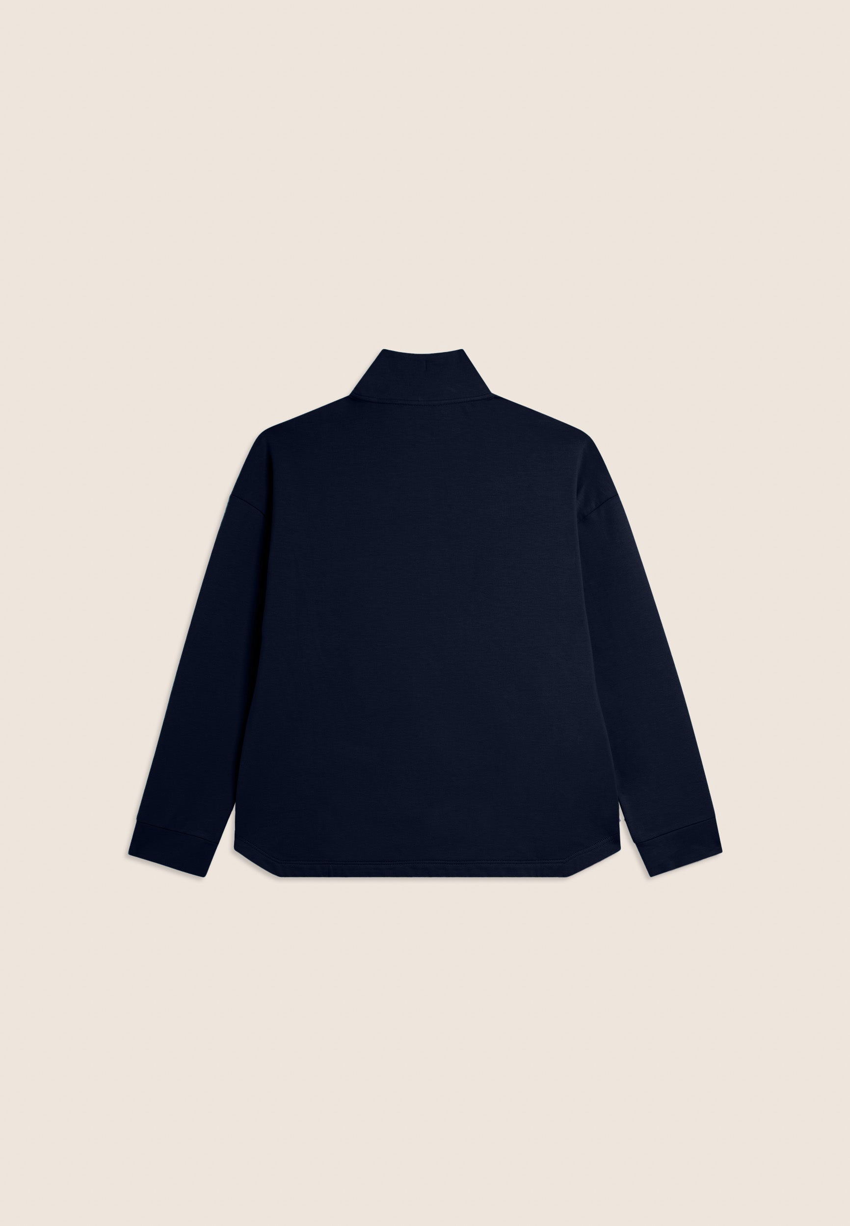Freddy Felpa Zip e Collo Alto con Fondo Asimmetrico Blu