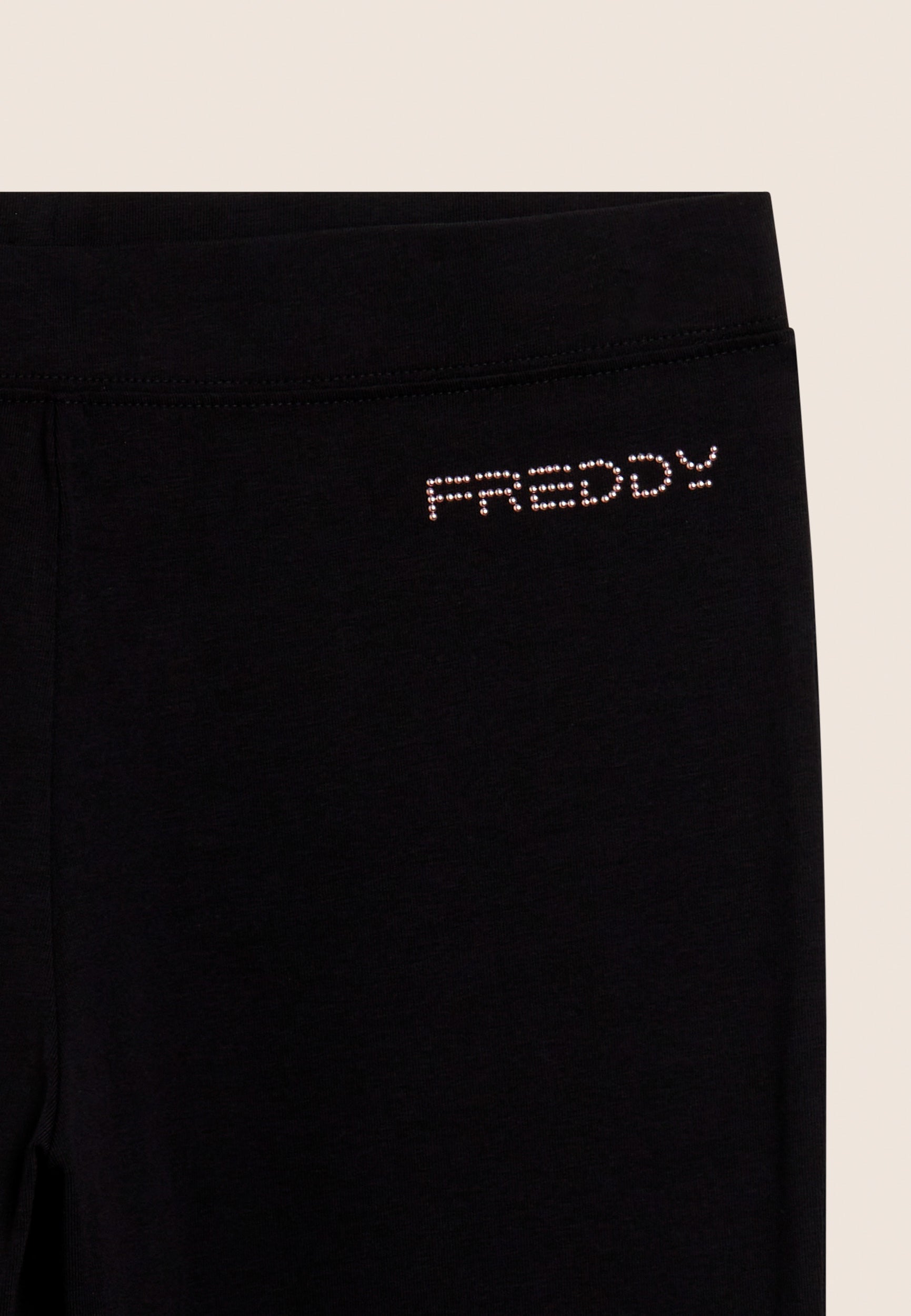 Freddy Leggings 7/8 con Cuciture a Cuore Nero