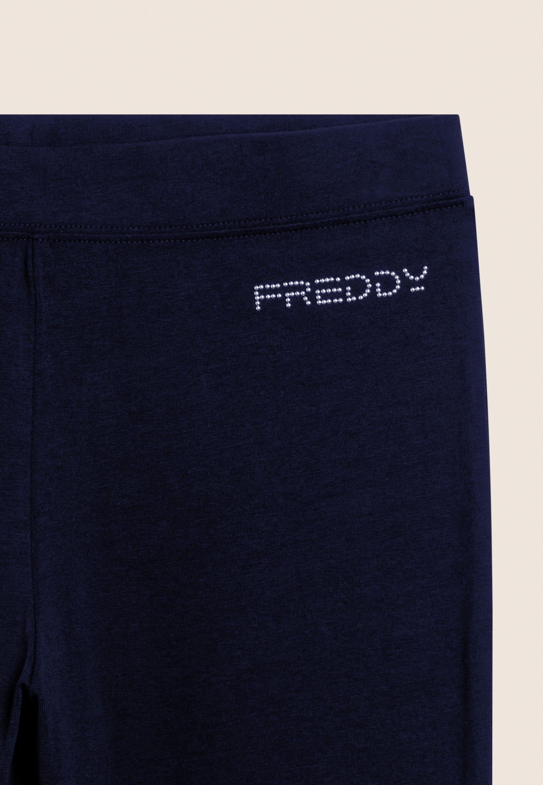 Freddy Leggings Leggings 7/8 con Cuciture a Cuore in Jersey pesante Blu