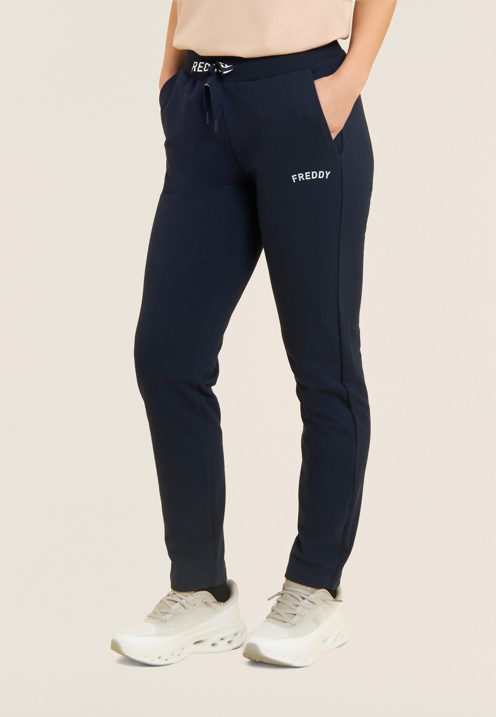 Freddy Pantalone a Fondo Dritto con Coulisse Blu