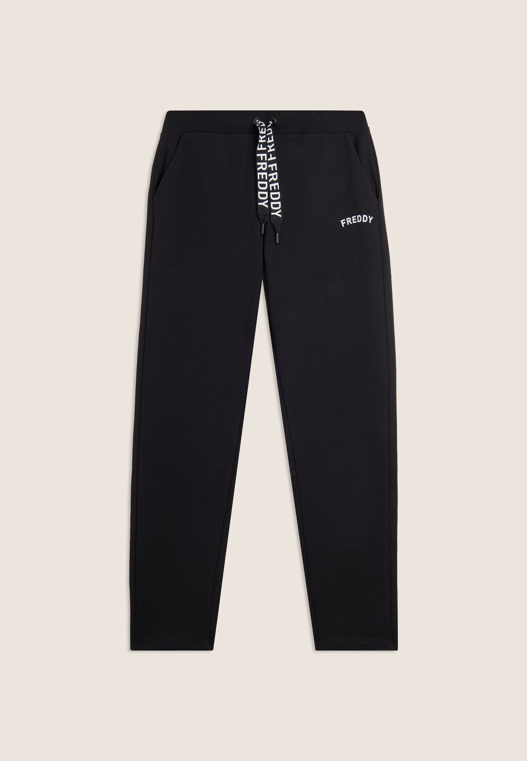 Freddy Pantalone a Fondo Dritto con Coulisse Nero
