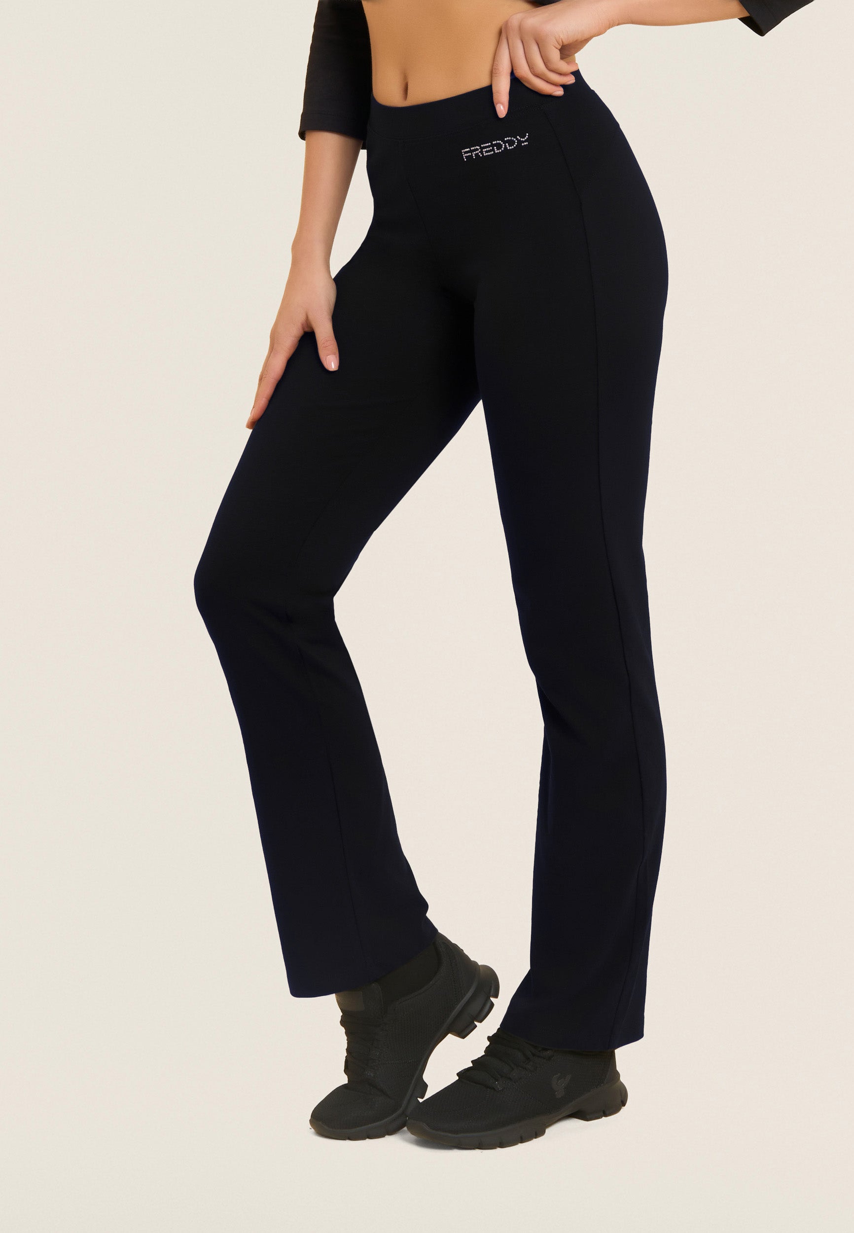 Freddy Pantalone Gamba Dritta con Cuciture a Cuore Blu