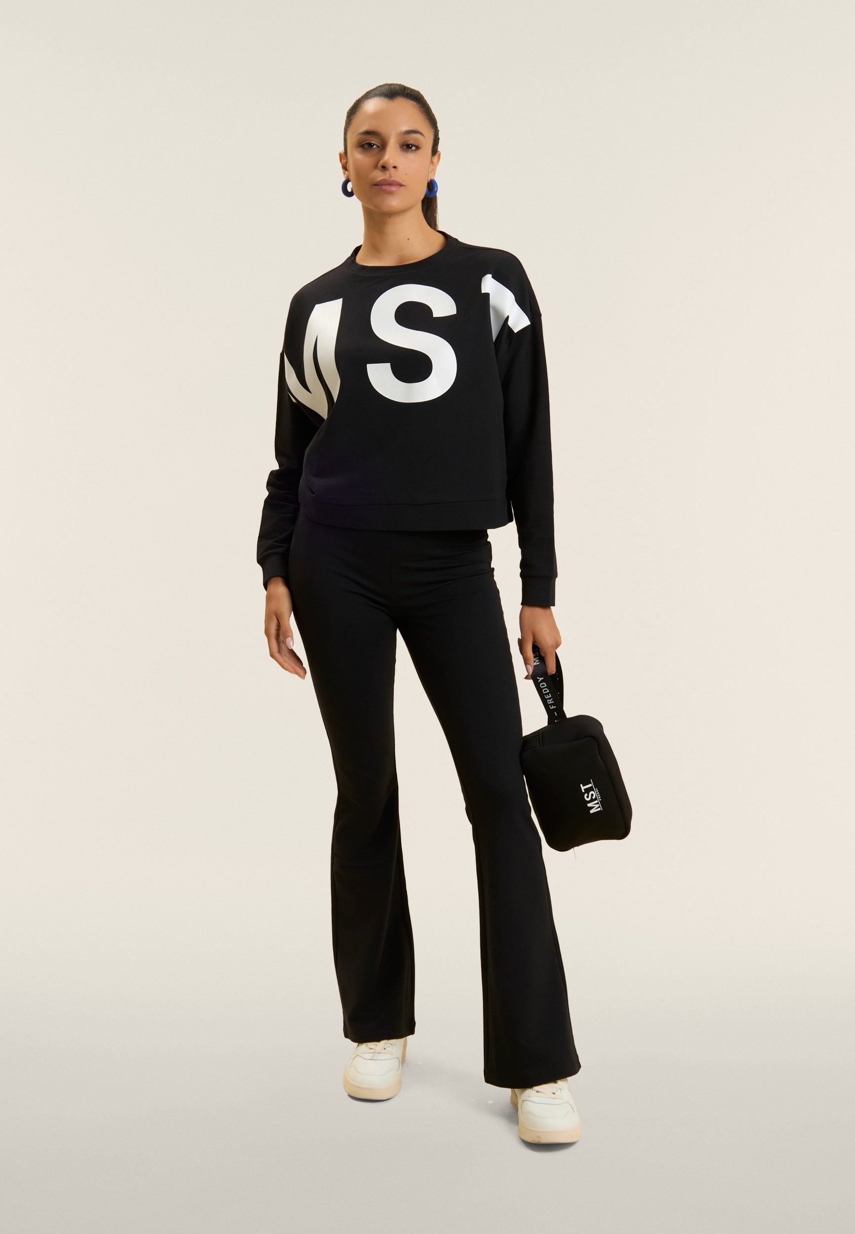 Freddy Pantalone Sportivo Aderente Super Flare Nero